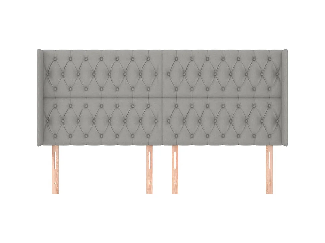 Tête de lit accessoire tissu grise 203 x 16 x 128 cm TDL0205193