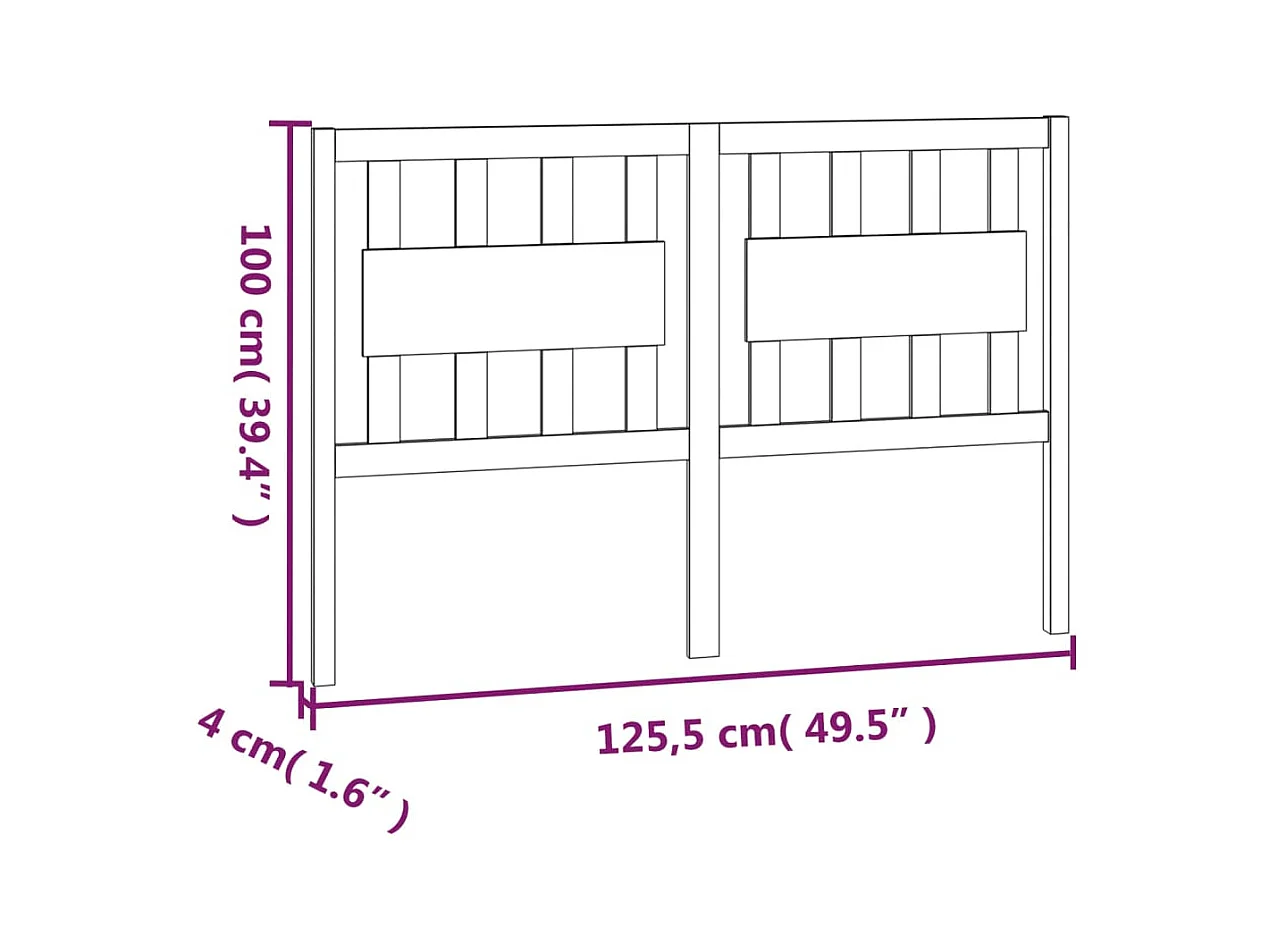 Tête de lit accessoire bois blanche 125.5 x 4 x 100 cm TDL0203928