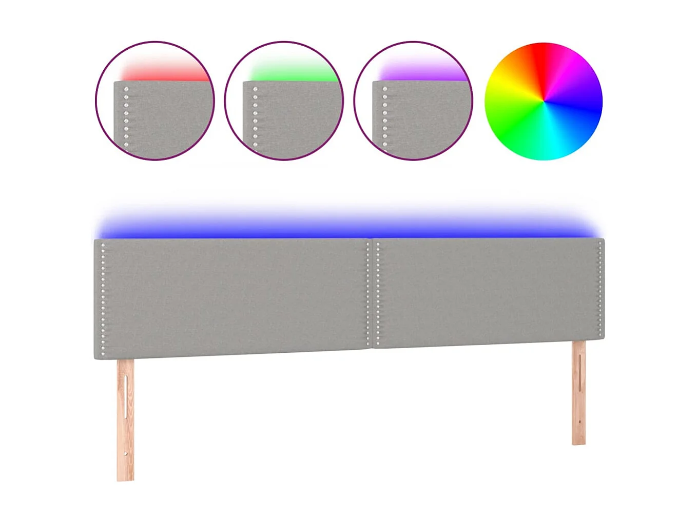Tête de lit accessoire tissu grise 180 x 5 x 88 cm TDL0201344