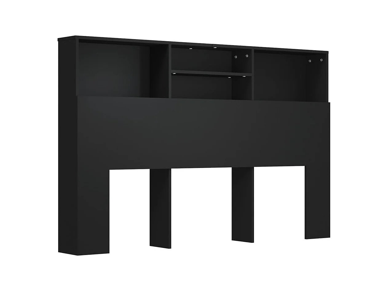 Tête de lit avec effet bois noire 160 x 19 x 103.5 cm TDL0200021