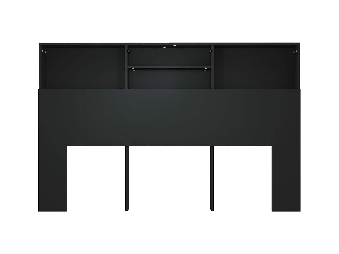 Tête de lit avec effet bois noire 160 x 19 x 103.5 cm TDL0200021