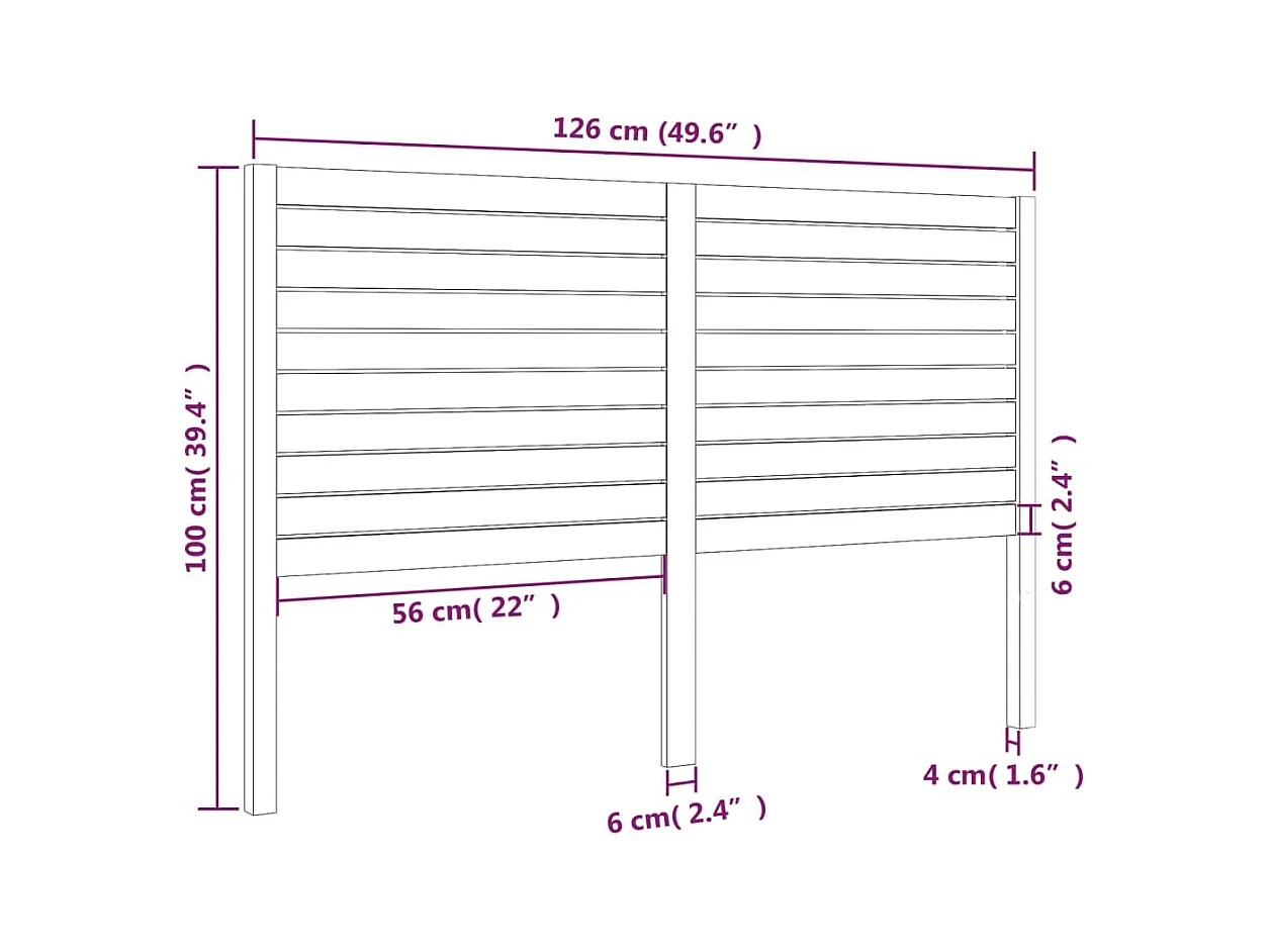 Tête de lit accessoire bois marron 126 x 4 x 100 cm TDL0203496