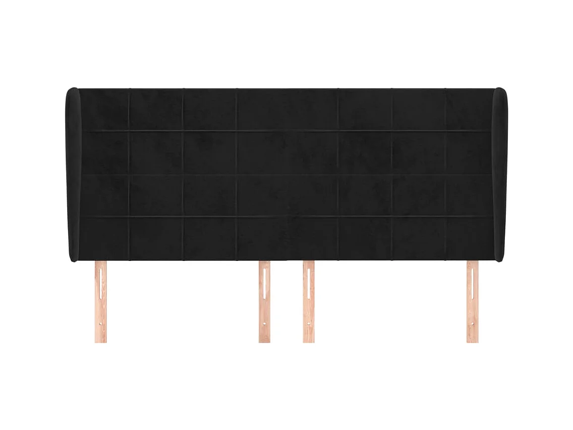 Tête de lit accessoire tissu noire 203 x 23 x 128 cm TDL0204481