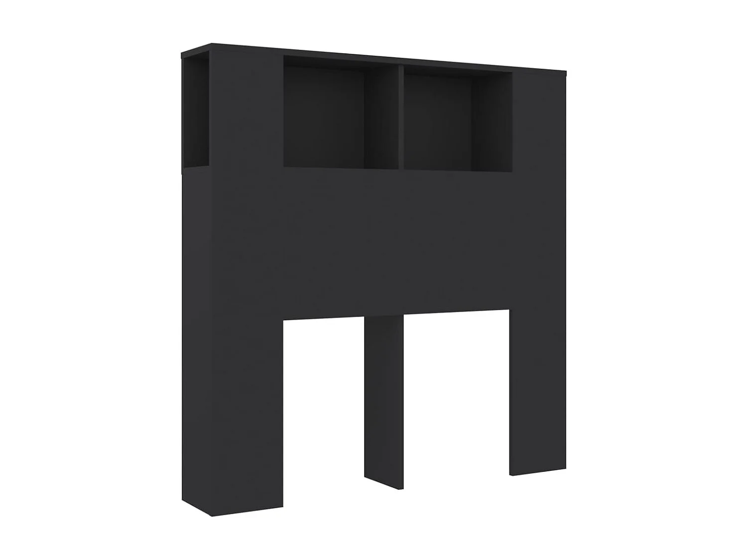 Tête de lit avec effet bois noire 100 x 18.5 x 104.5 cm TDL0200028