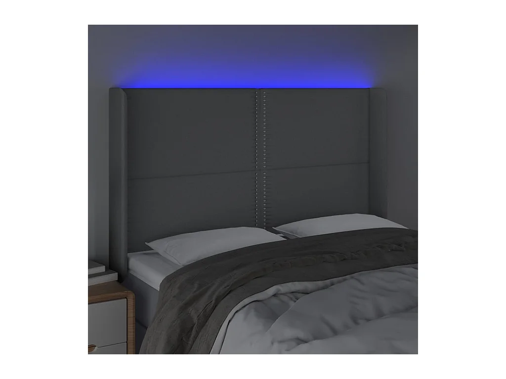 Tête de lit accessoire tissu grise 147 x 16 x 118 cm TDL0201390