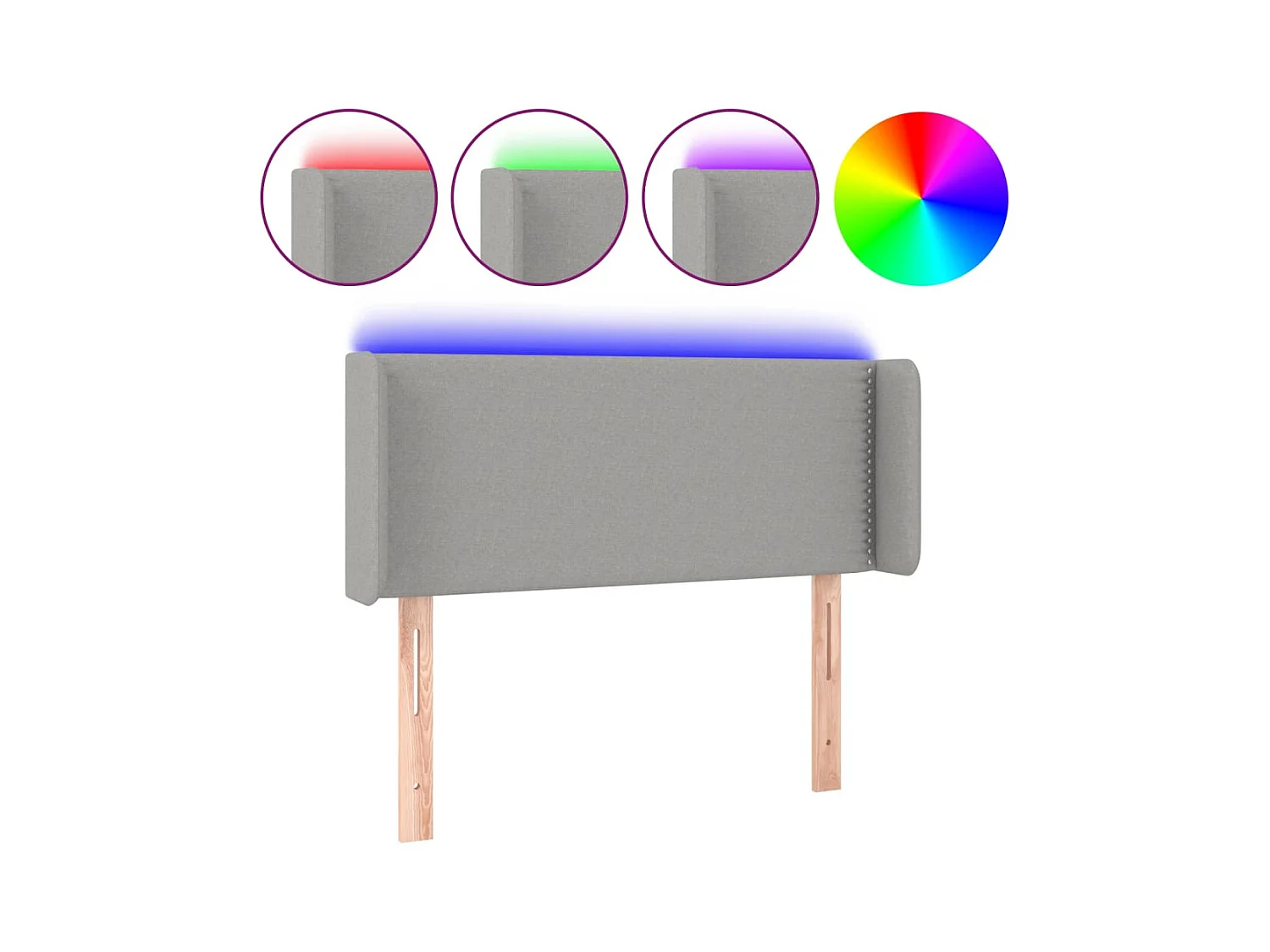 Tête de lit accessoire tissu grise 93 x 16 x 78 cm TDL0201219