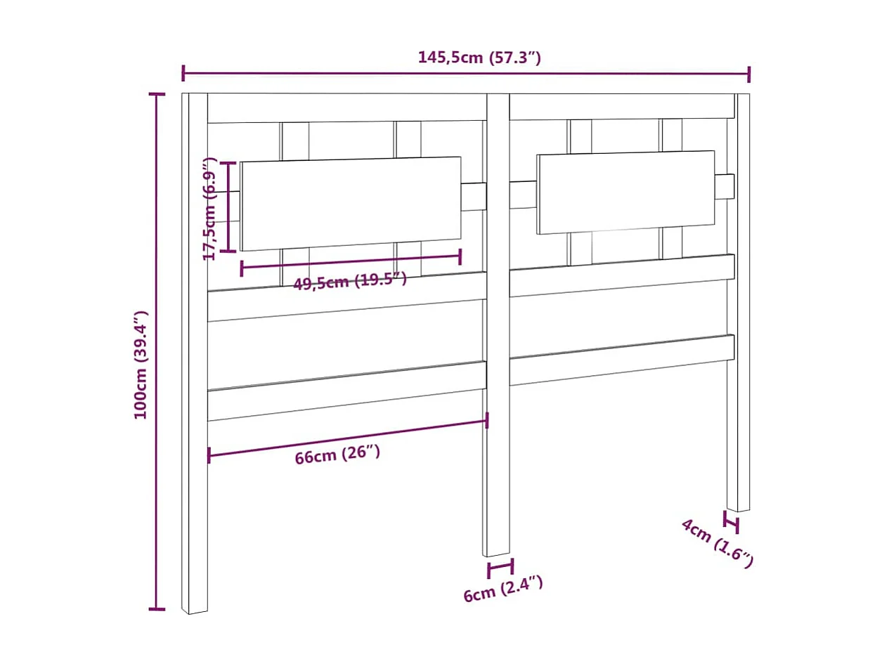 Tête de lit accessoire bois marron 145.5 x 4 x 100 cm TDL0203456