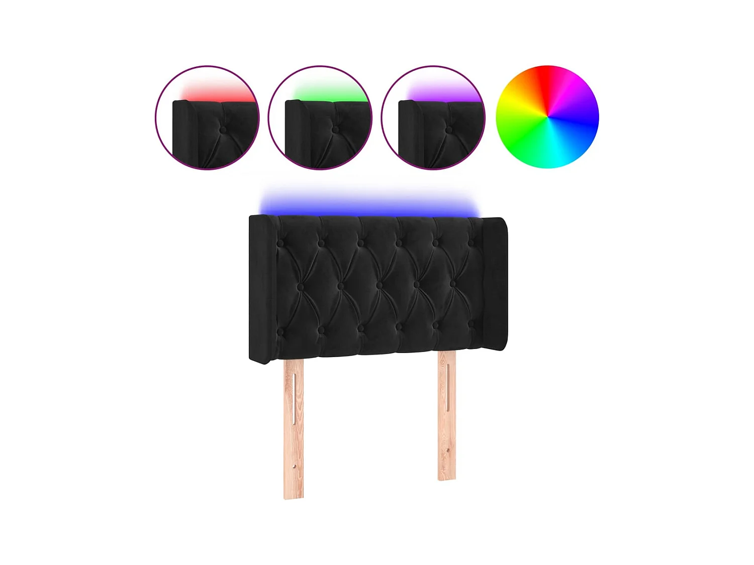 Tête de lit accessoire tissu noire 83 x 16 x 78 cm TDL0200549