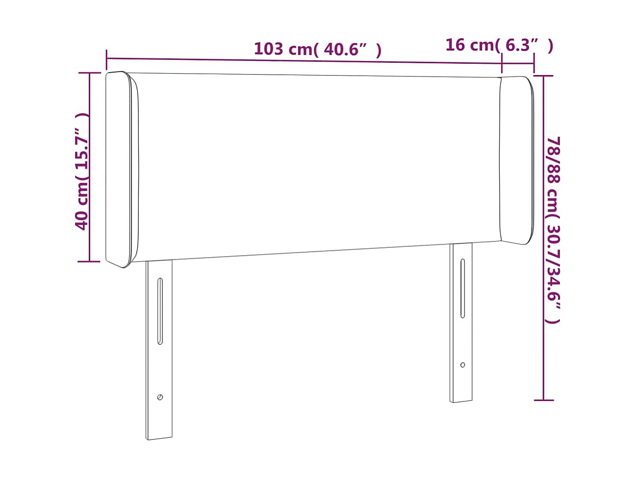 Tête de lit accessoire blanche 103 x 16 x 78 cm TDL0201947