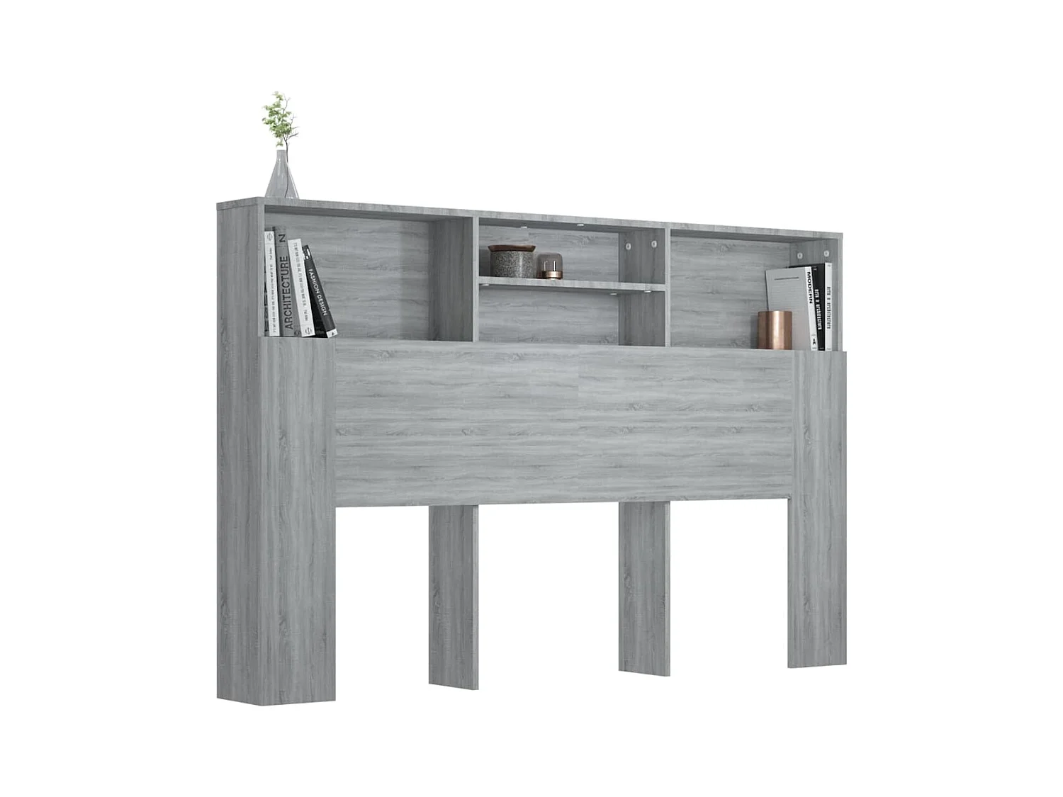 Tête de lit avec effet bois grise 160 x 19 x 103.5 cm TDL0200007