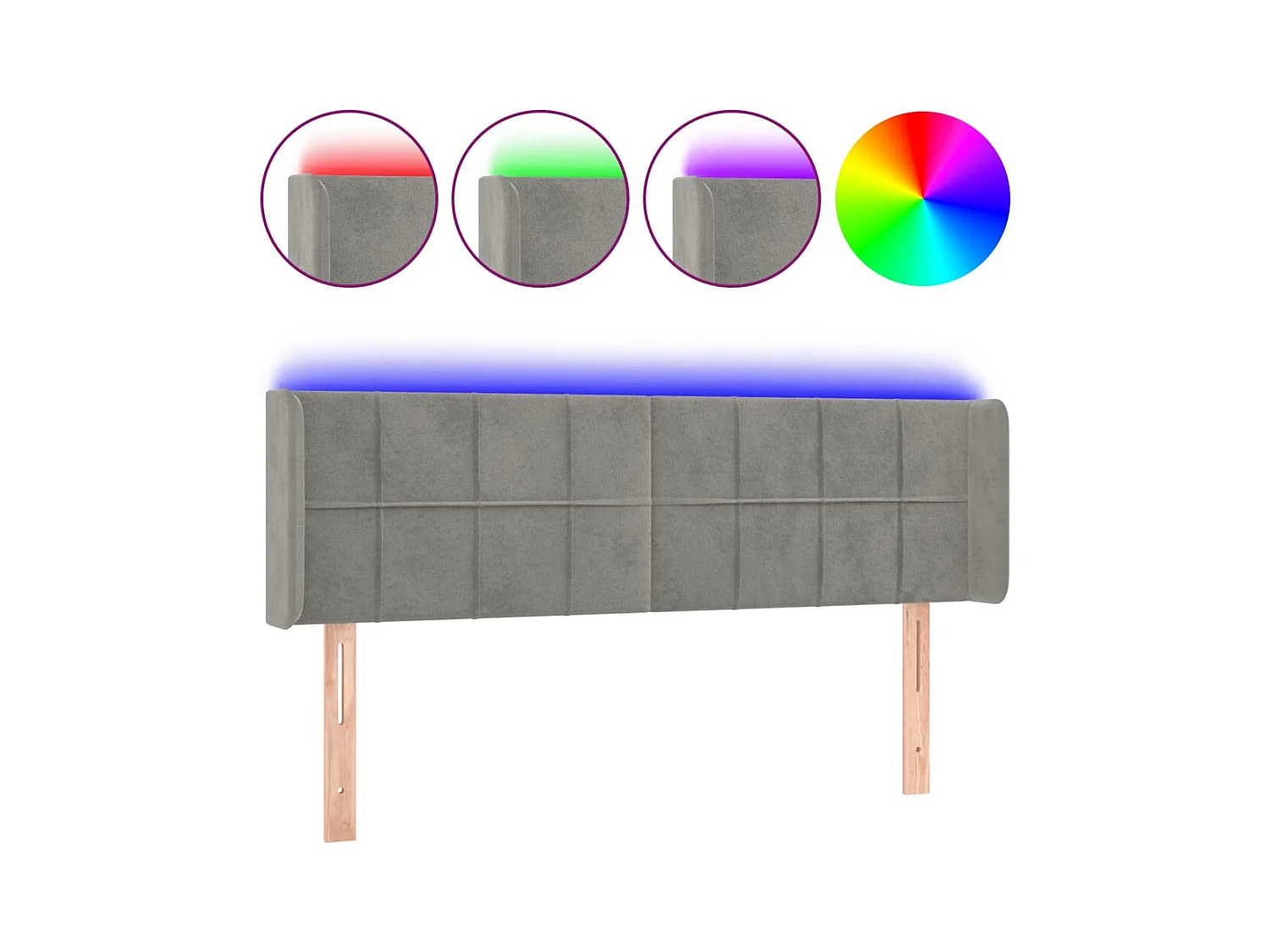 Tête de lit accessoire tissu grise 147 x 16 x 78 cm TDL0201372