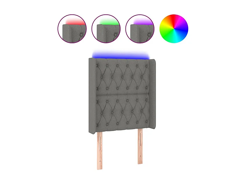 Tête de lit accessoire tissu grise 83 x 16 x 118 cm TDL0201023