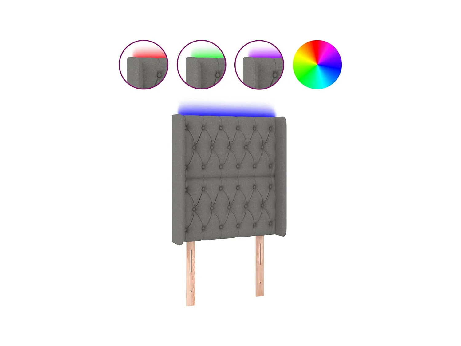 Tête de lit accessoire tissu grise 83 x 16 x 118 cm TDL0201023