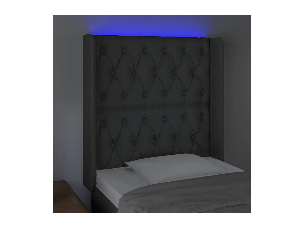 Tête de lit accessoire tissu grise 83 x 16 x 118 cm TDL0201023