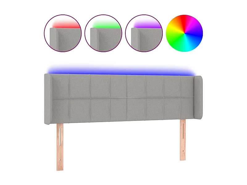 Tête de lit accessoire tissu grise 147 x 16 x 78 cm TDL0201379