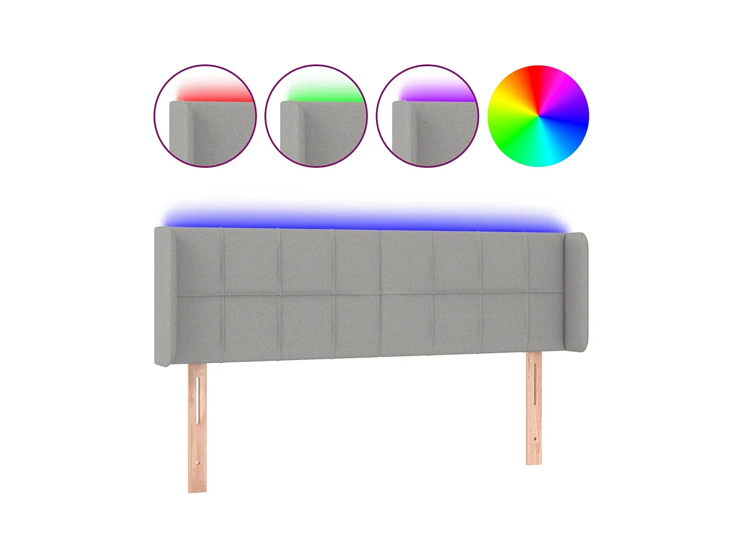 Tête de lit accessoire tissu grise 147 x 16 x 78 cm TDL0201379