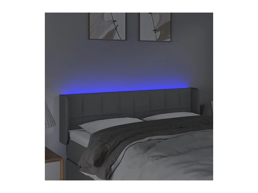 Tête de lit accessoire tissu grise 147 x 16 x 78 cm TDL0201379