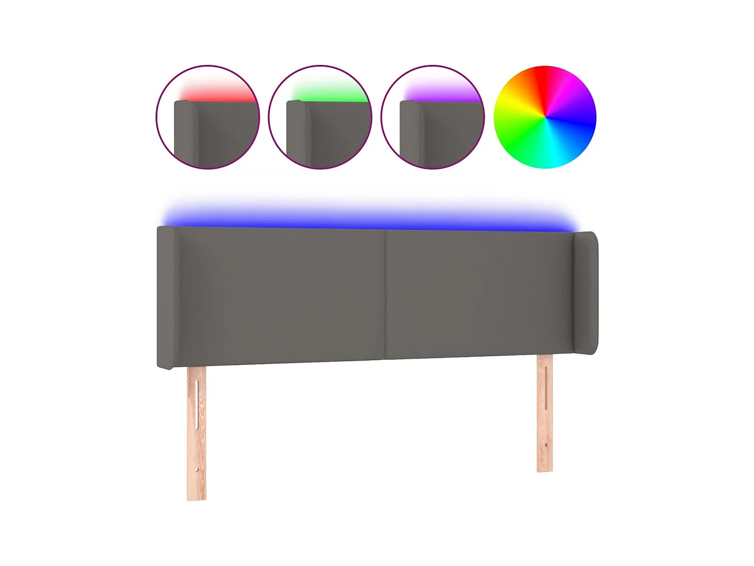 Tête de lit accessoire grise 147 x 16 x 78 cm TDL0201496