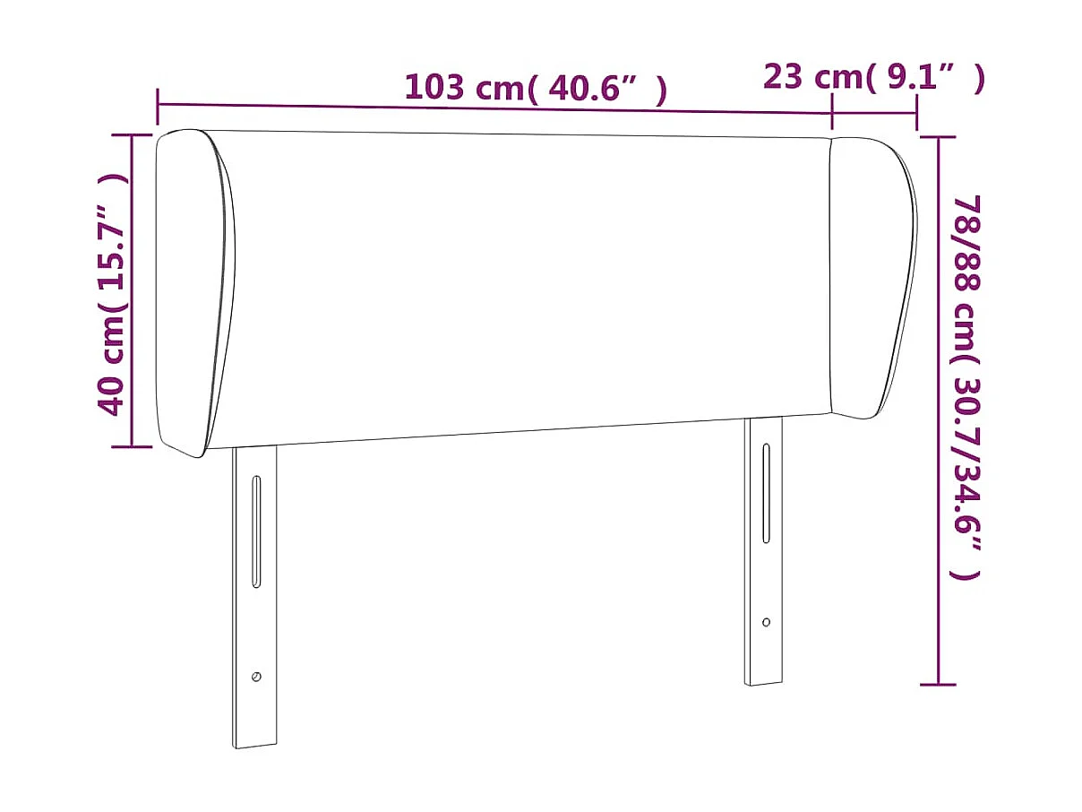 Tête de lit accessoire tissu grise 103 x 23 x 88 cm TDL0205279