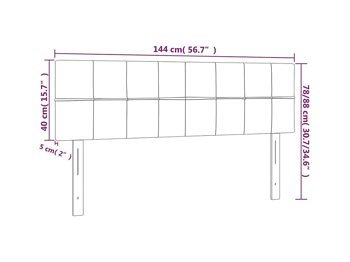 Tête de lit accessoire tissu grise 144 x 5 x 78 cm TDL0201395
