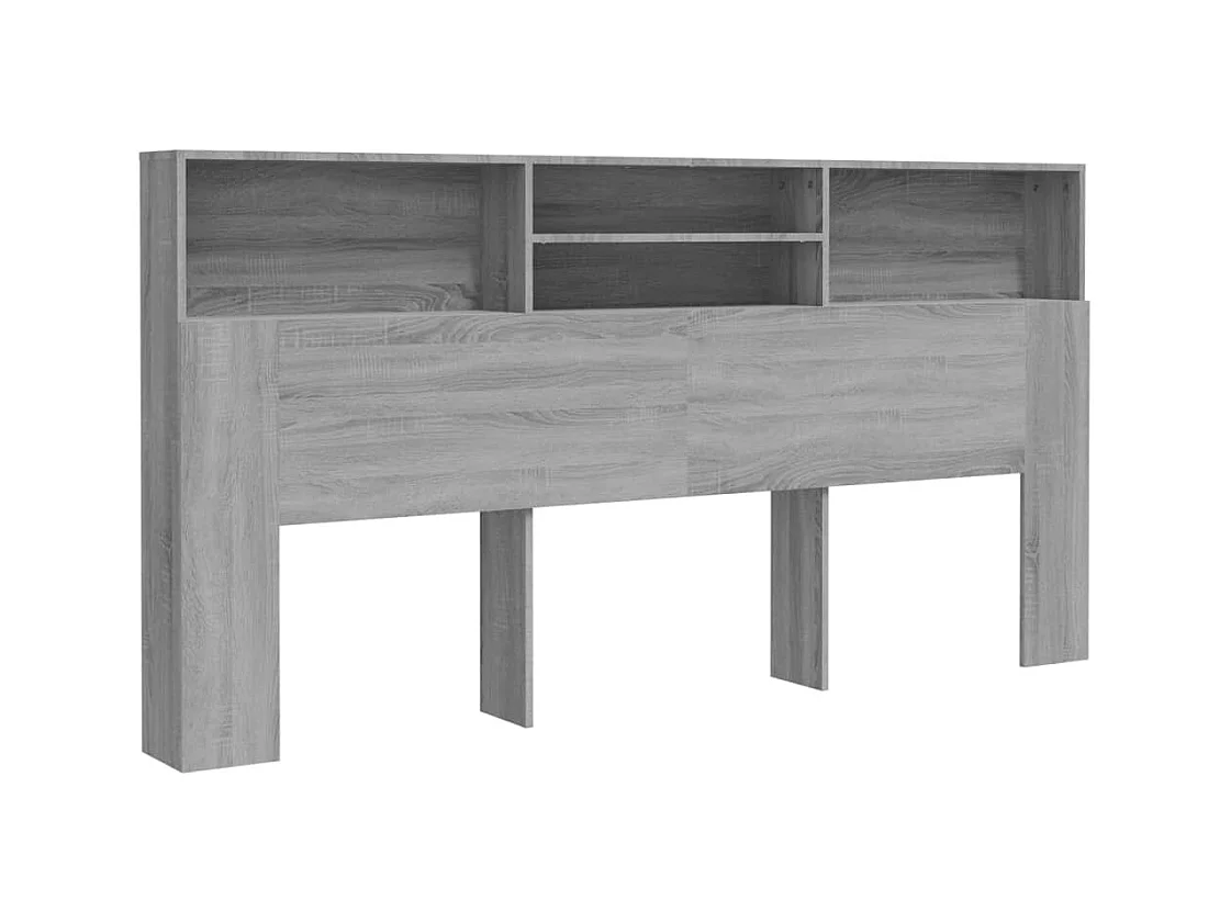 Tête de lit avec effet bois grise 200 x 19 x 103.5 cm TDL0200003