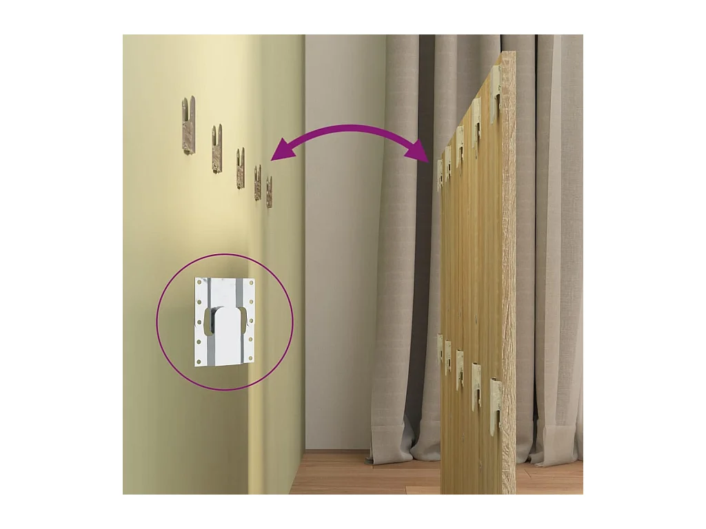 Tête de lit accessoire effet bois marron 120 x 1.5 x 80 cm TDL0203586