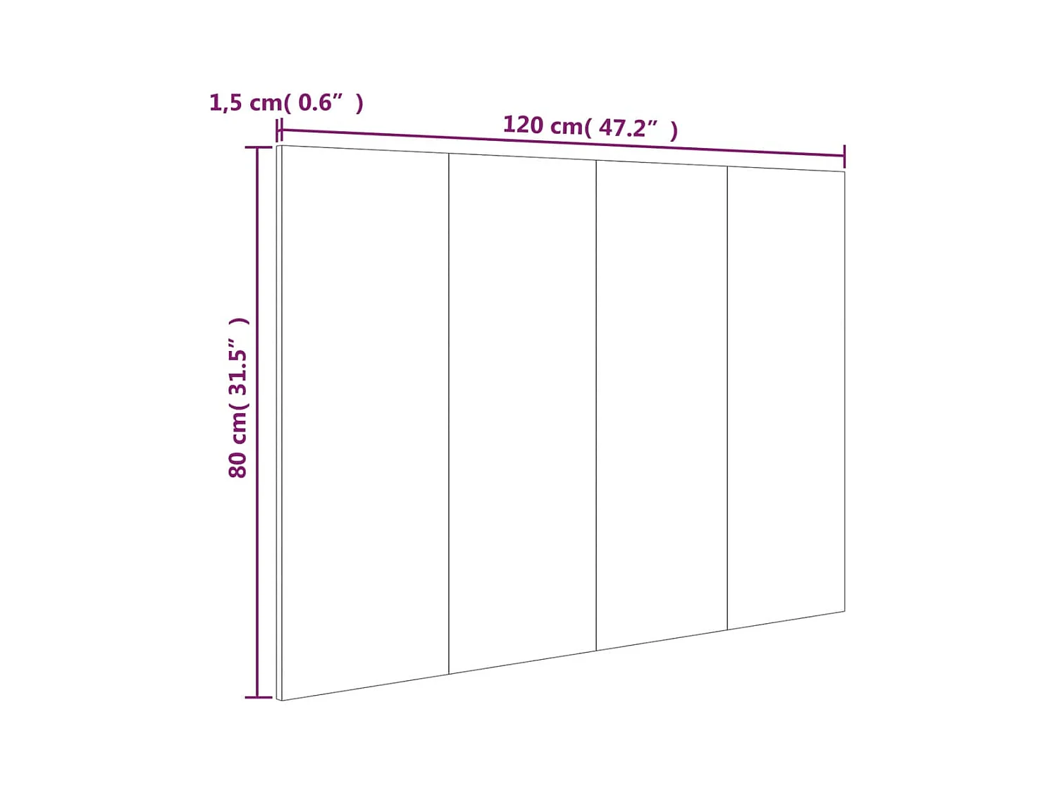 Tête de lit accessoire effet bois marron 120 x 1.5 x 80 cm TDL0203586