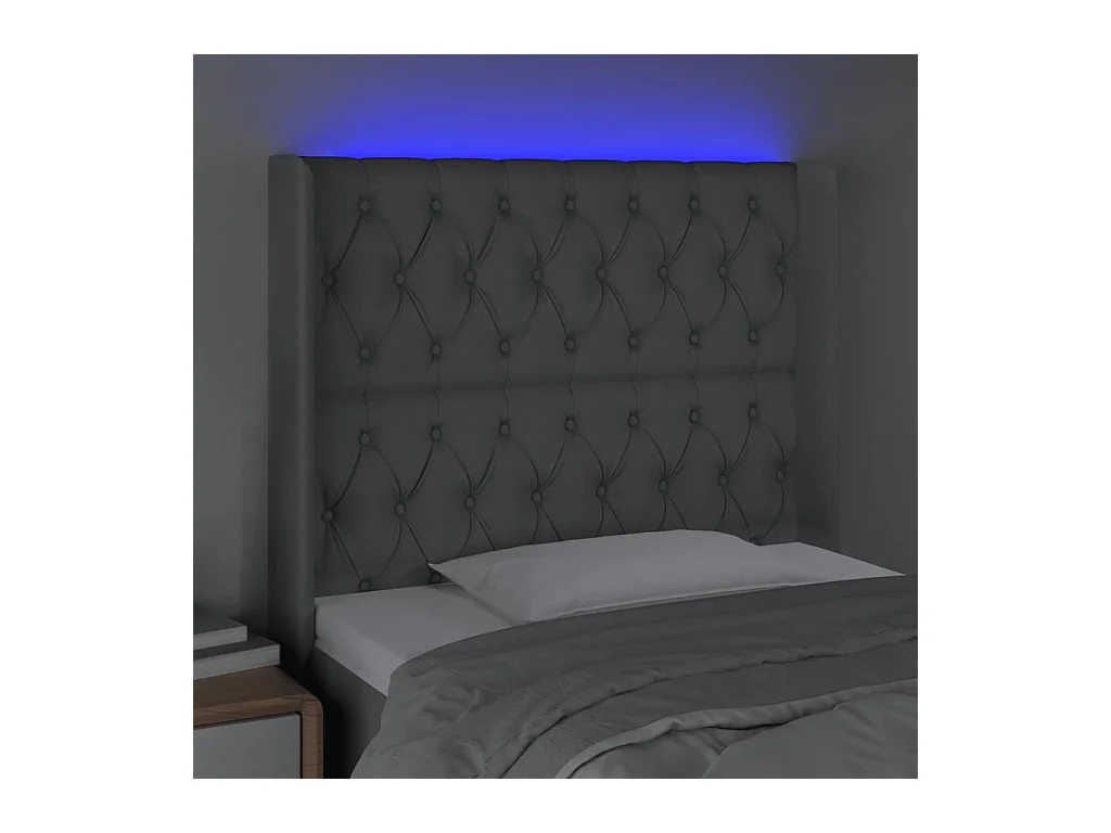 Tête de lit accessoire tissu grise 103 x 16 x 118 cm TDL0201436