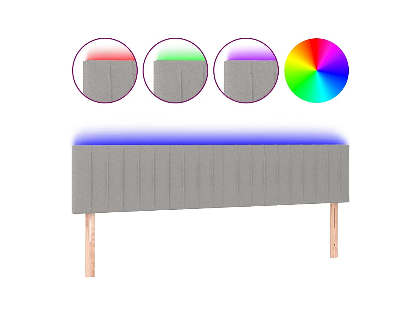 Tête de lit accessoire tissu grise 200 x 5 x 88 cm TDL0201318