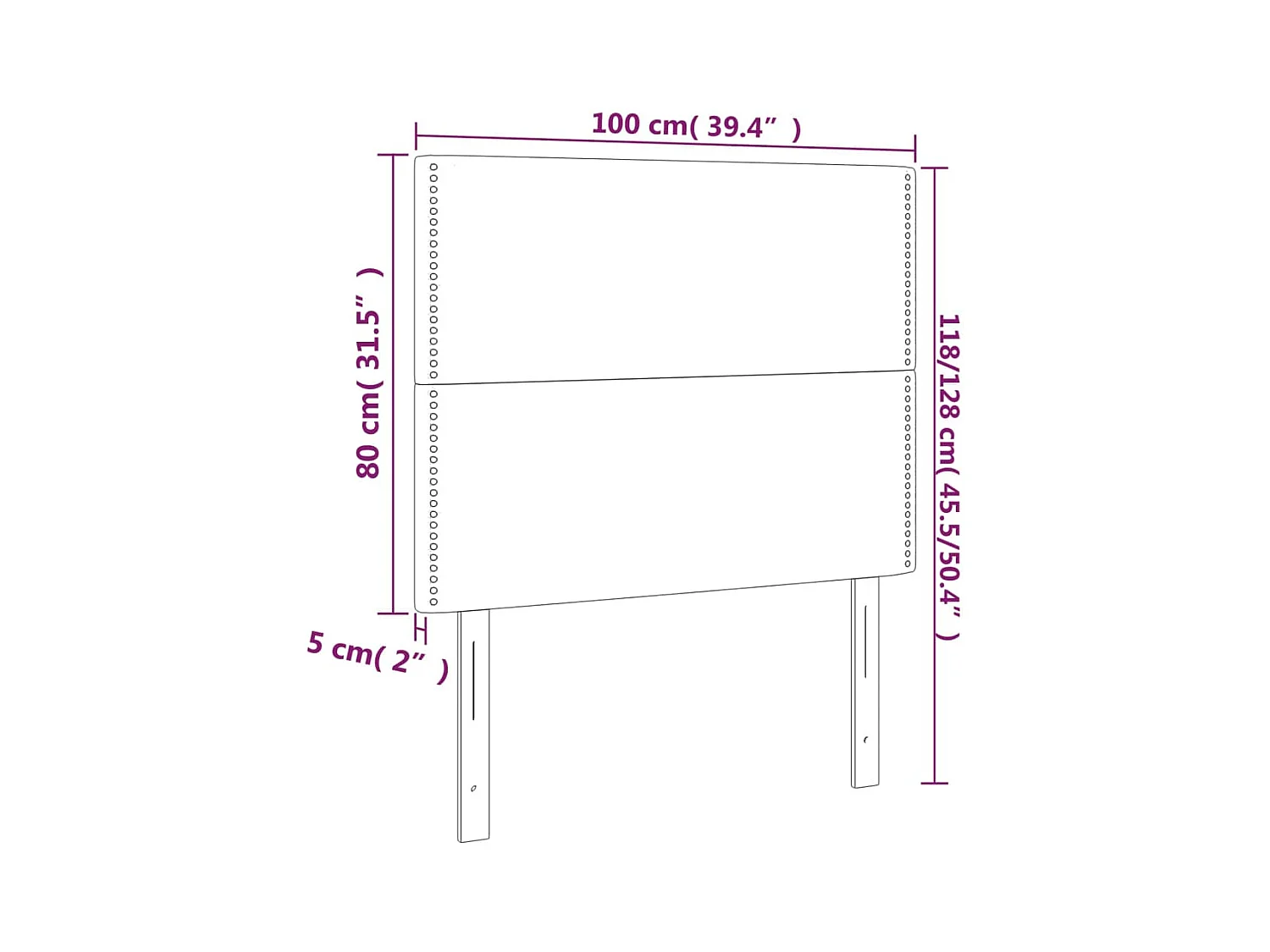 Tête de lit accessoire tissu marron 100 x 5 x 118 cm TDL0200907