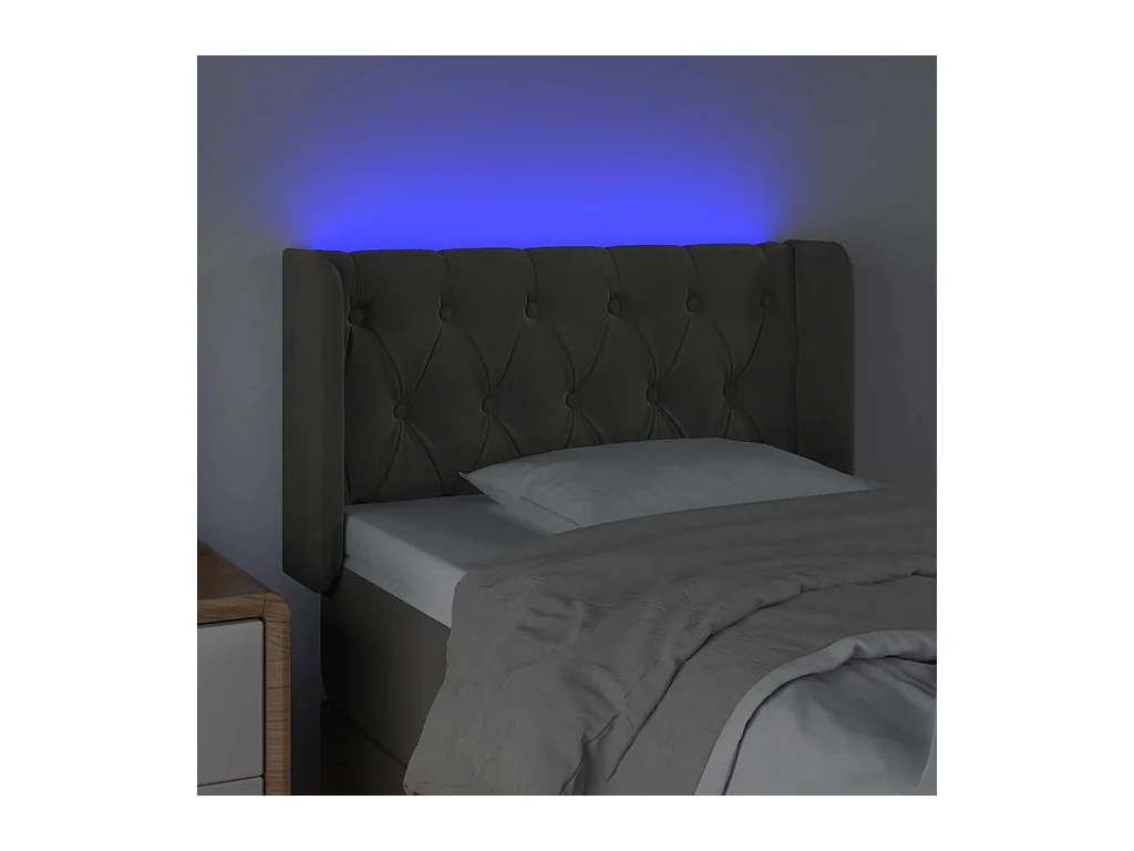 Tête de lit accessoire tissu grise 83 x 16 x 78 cm TDL0201013