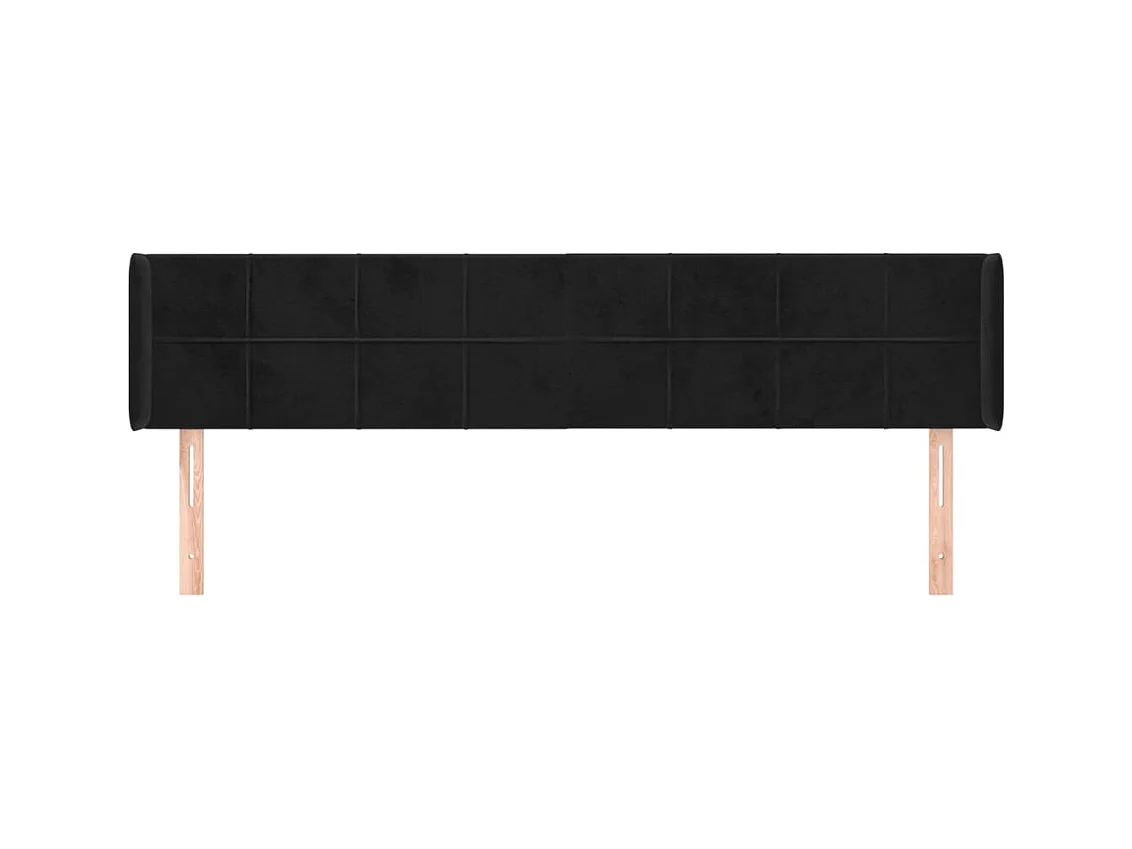 Tête de lit accessoire tissu noire 203 x 16 x 88 cm TDL0204488