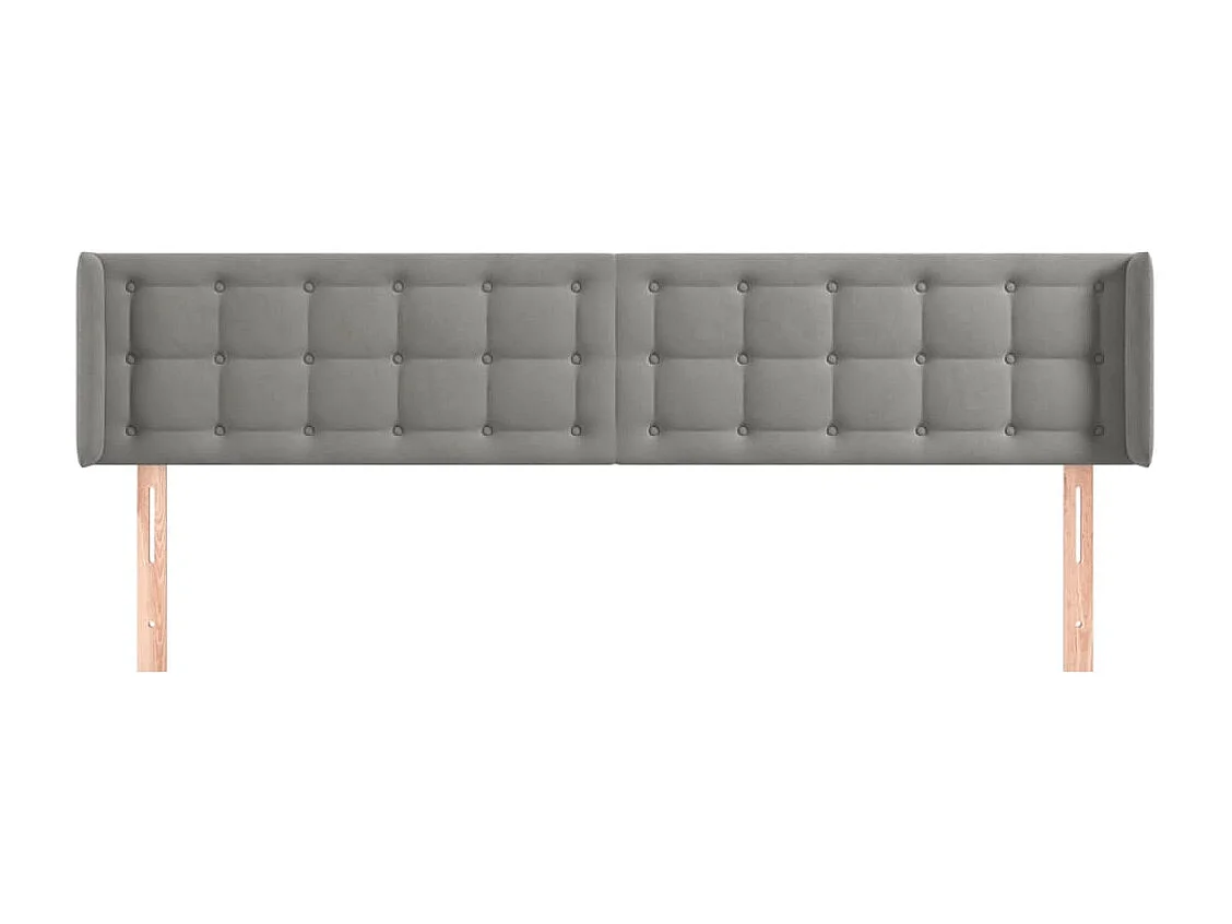 Tête de lit accessoire tissu grise 203 x 16 x 88 cm TDL0205178