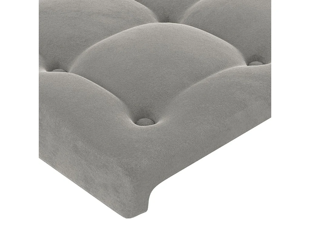 Tête de lit accessoire tissu grise 203 x 16 x 88 cm TDL0205178