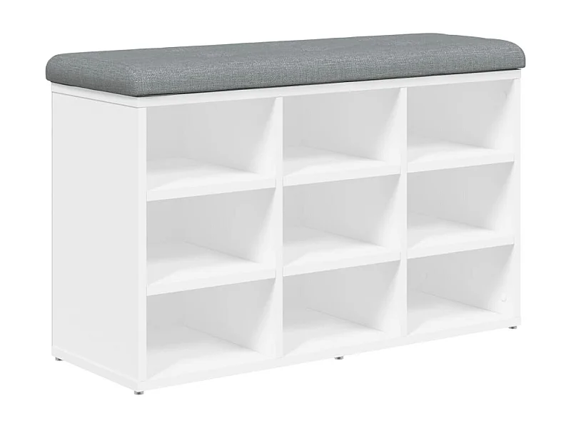 Banc de rangement à bois blanche 82 x 32 x 50 cm DEC024832