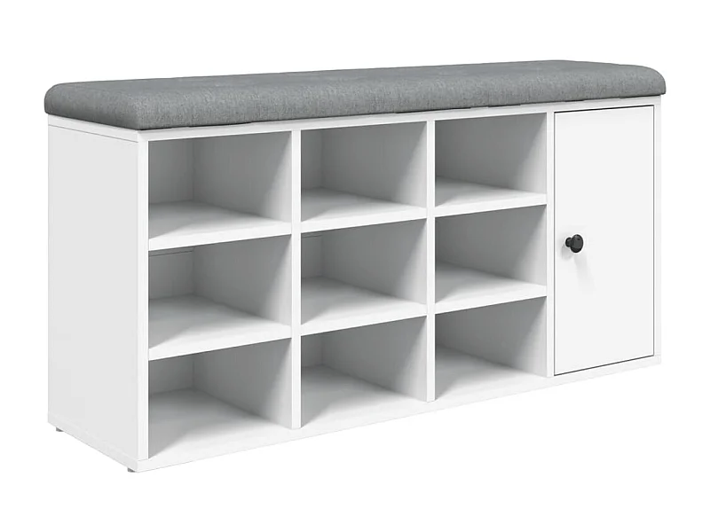 Banc de rangement à bois blanche 102 x 32 x 50 cm DEC024828