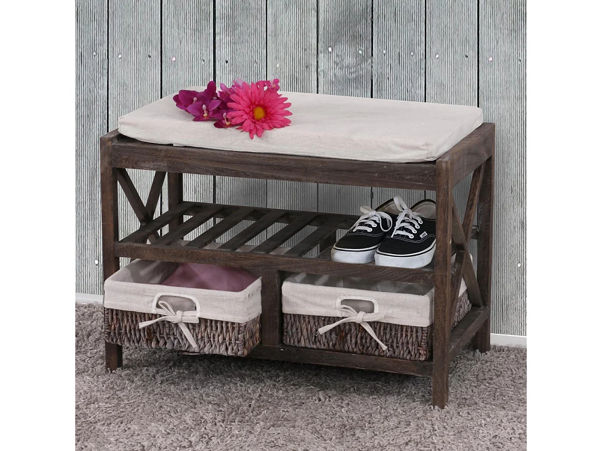 Étagère à chaussures banc marron 65 x 34 x 45.5 cm 04_0005159
