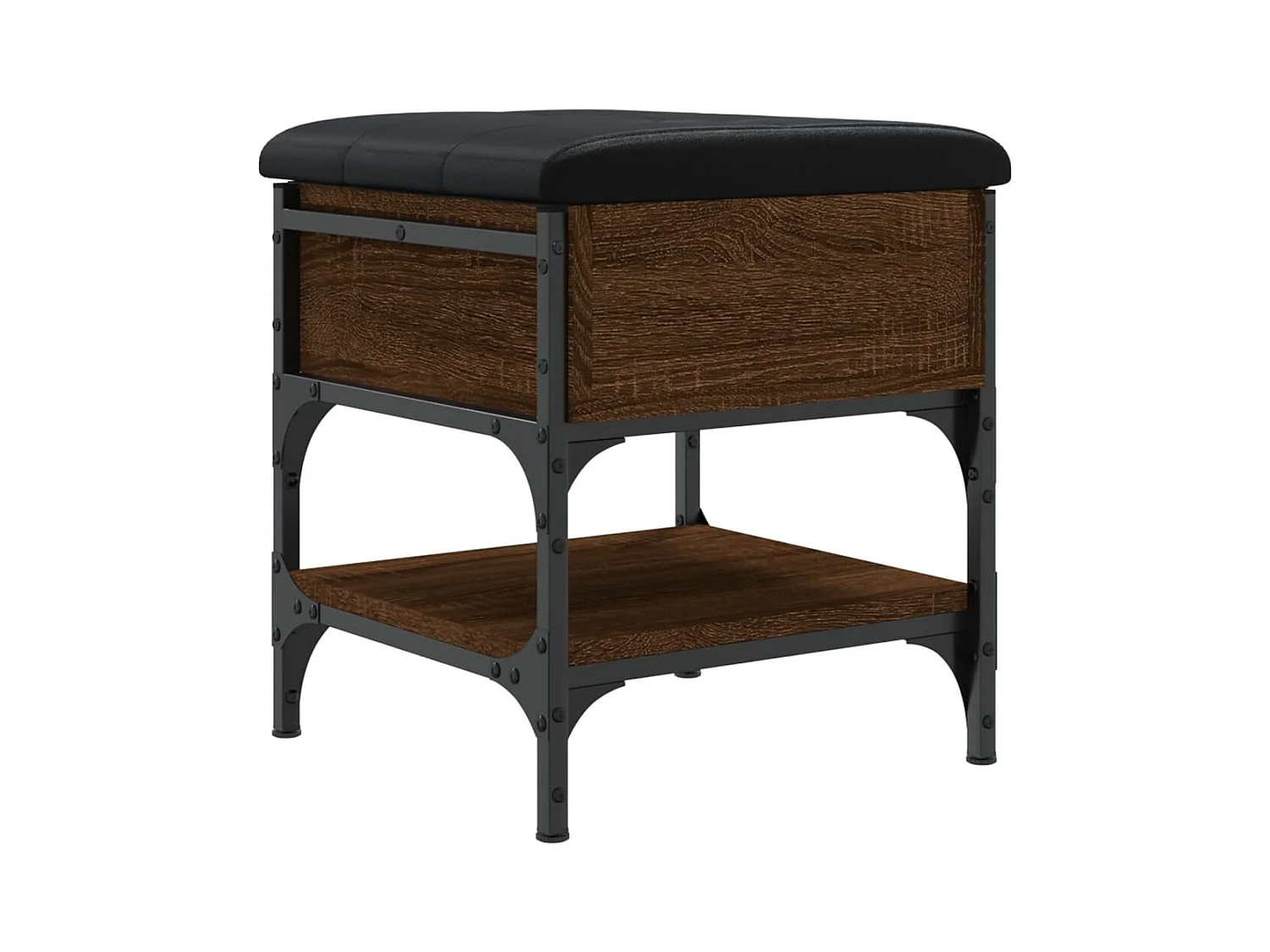 Banc tabouret de rangement bois beige 42 x 42 x 45 cm DEC024866