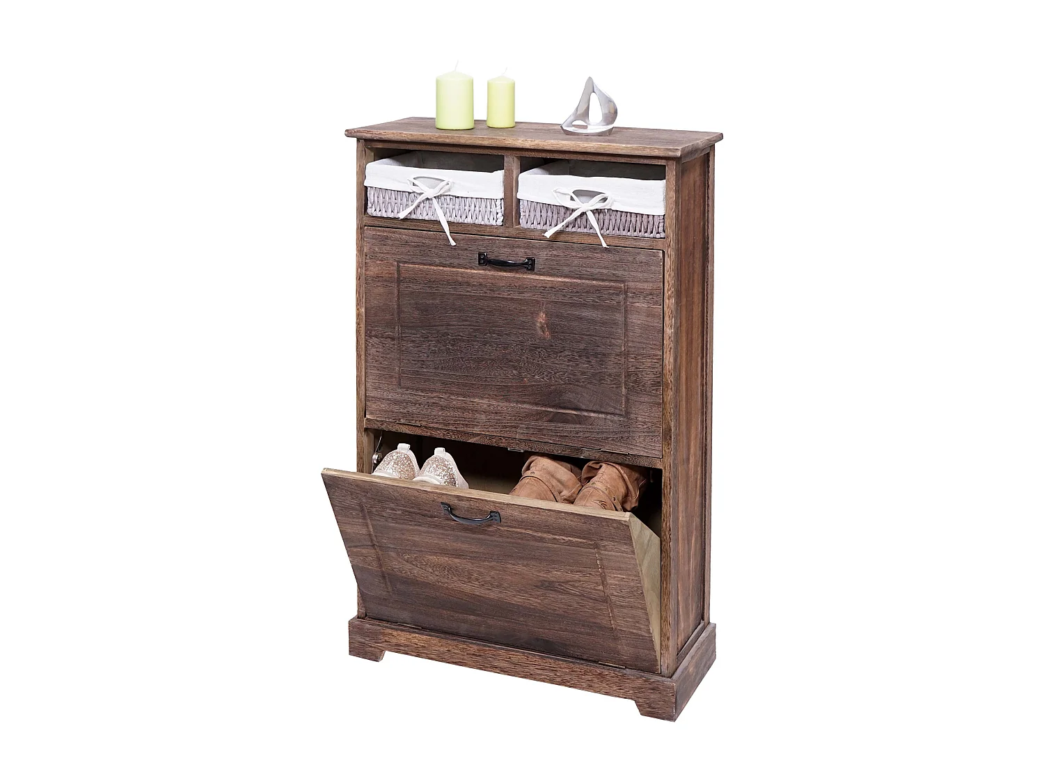 Meuble à chaussures étagère bois marron 60 x 24 x 100 cm 04_0005414