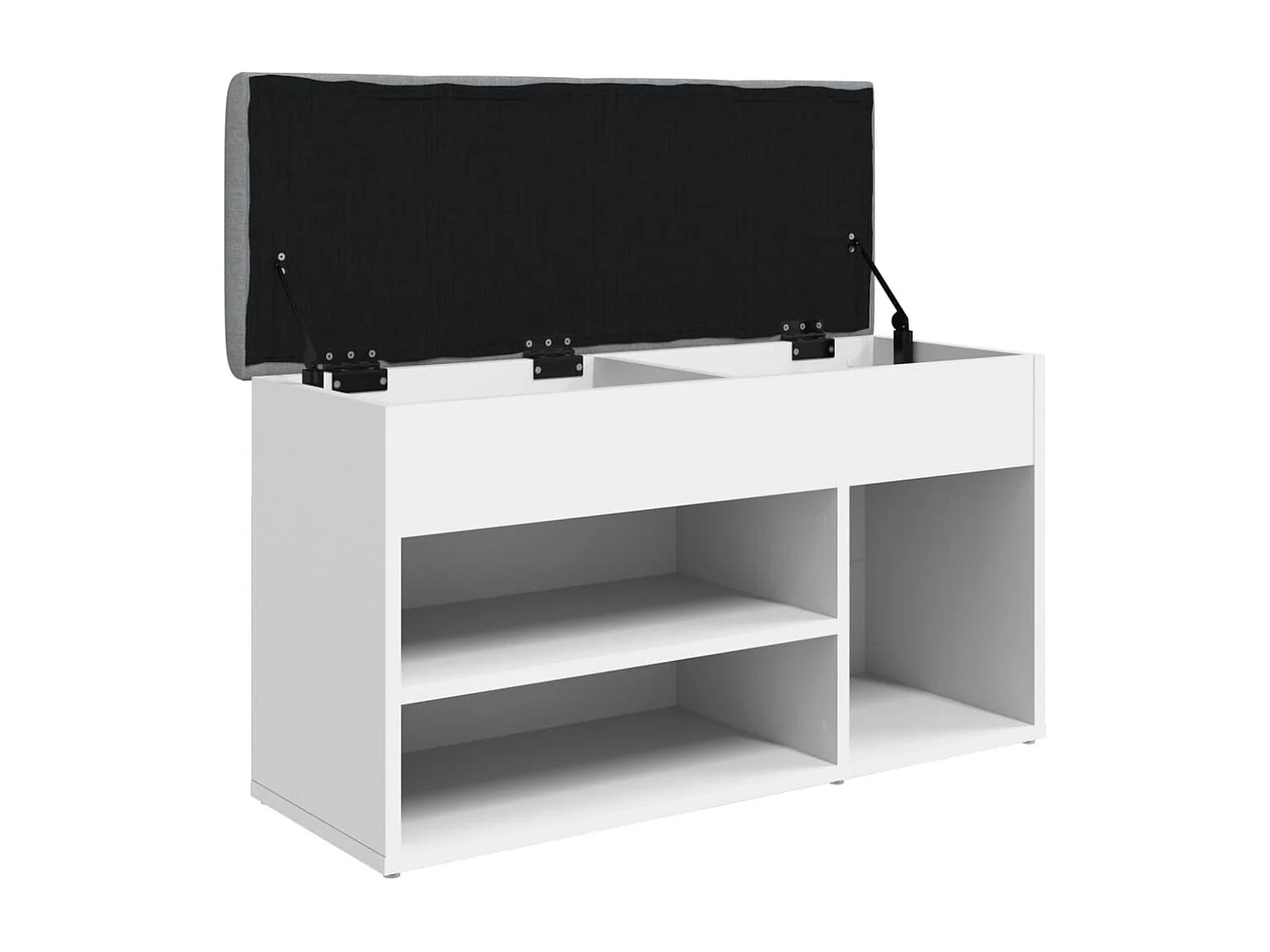 Banc de rangement à bois blanche 82 x 32 x 45.5 cm DEC024831