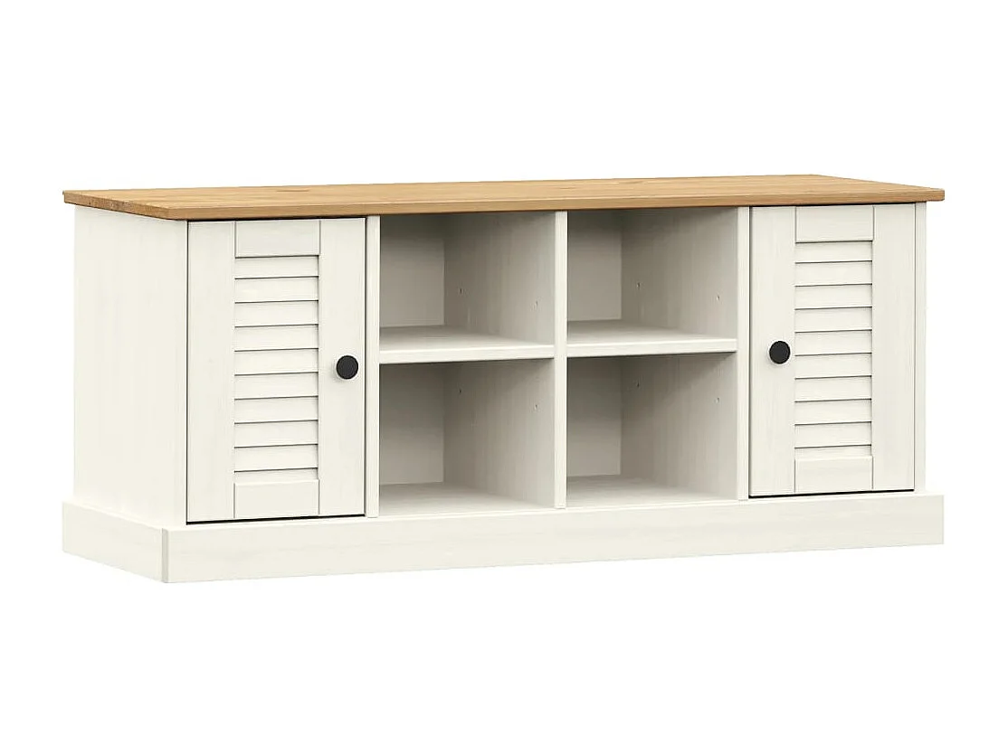 Banc de rangement à bois blanche 106 x 35 x 45 cm DEC024962