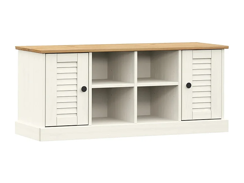 Banc de rangement à bois blanche 106 x 35 x 45 cm DEC024962