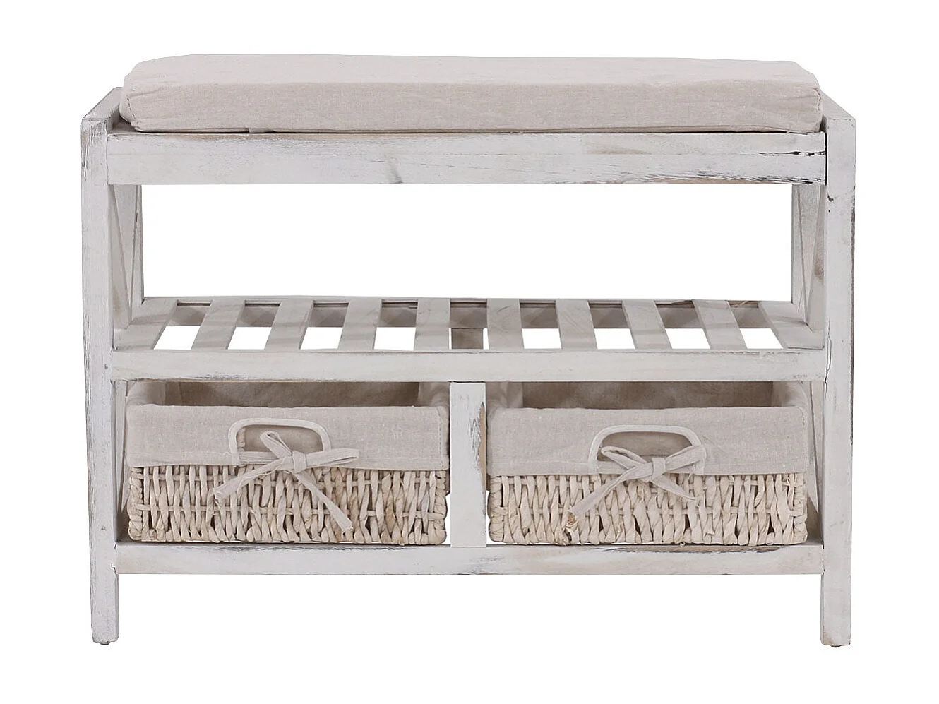 Étagère à chaussures banc blanche 65 x 34 x 45.5 cm 04_0005158