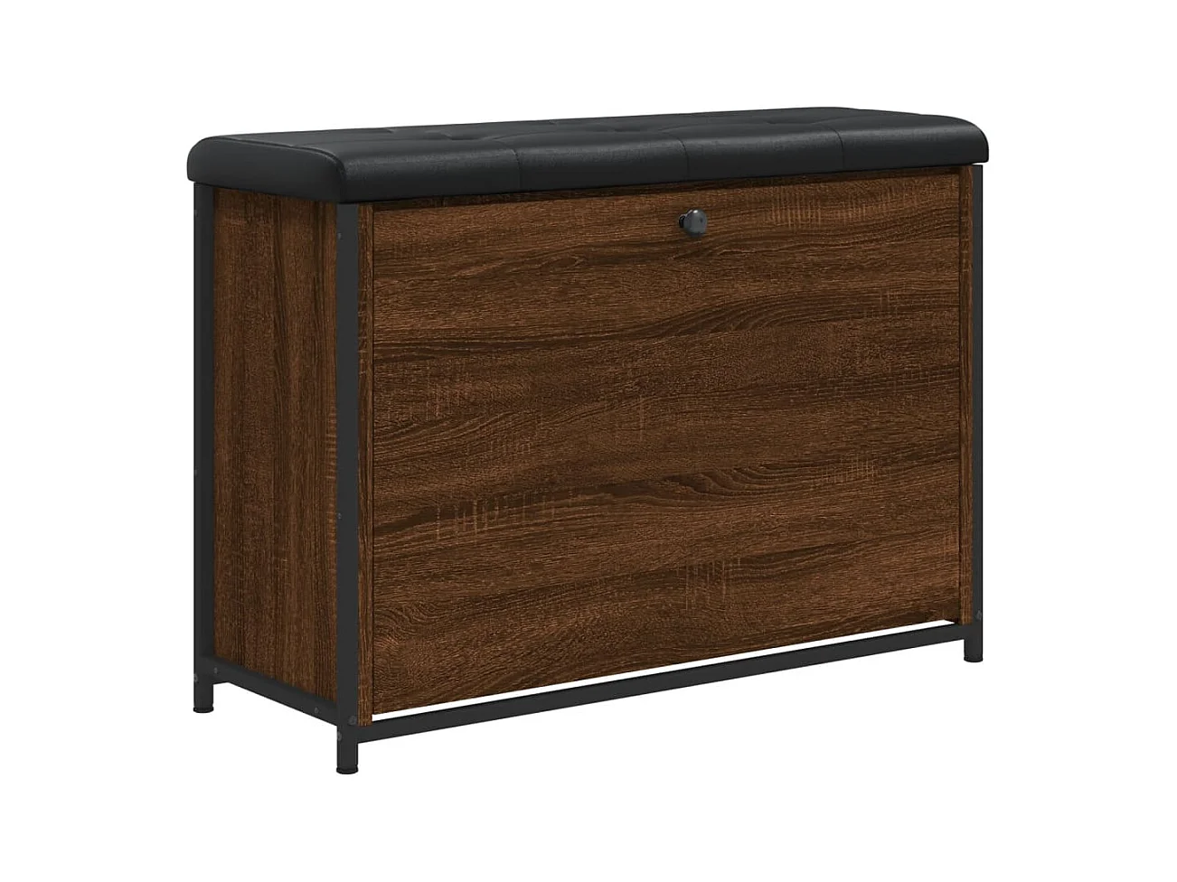 Banc de rangement à effet bois beige 82 x 32 x 56 cm DEC024823