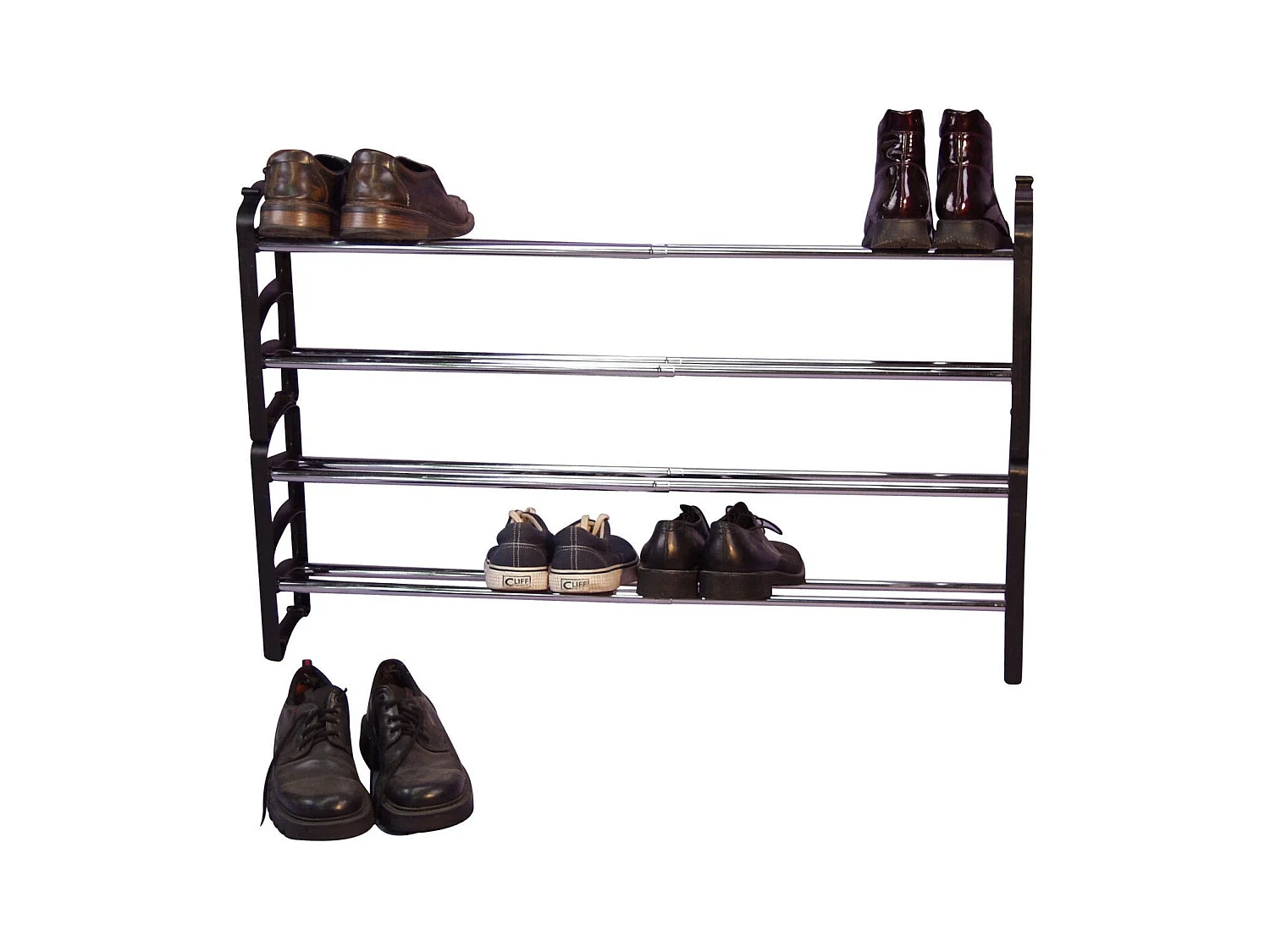 Lot de 2 étagères noire 104 x 18 x 33 cm MED05088