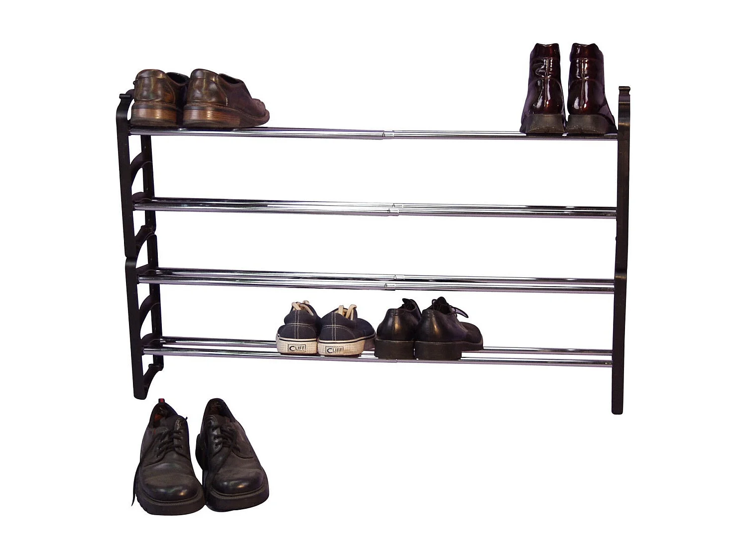 Lot de 2 étagères noire 104 x 18 x 33 cm MED05088