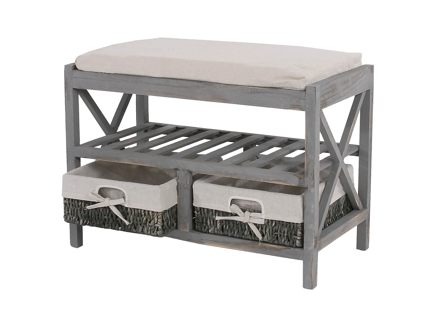 Étagère à chaussures banc grise 65 x 34 x 45.5 cm 04_0005160