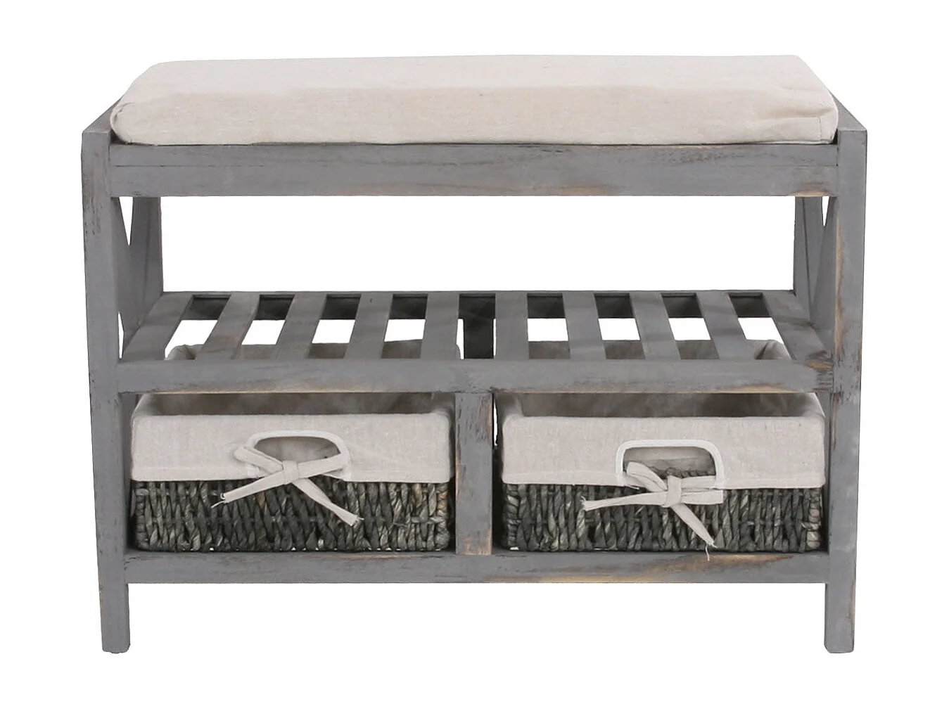 Étagère à chaussures banc grise 65 x 34 x 45.5 cm 04_0005160