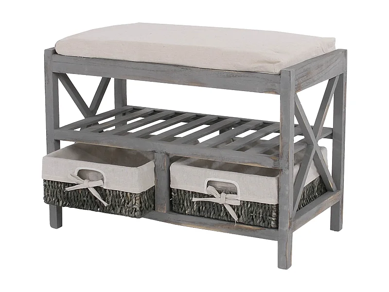 Étagère à chaussures banc grise 65 x 34 x 45.5 cm 04_0005160