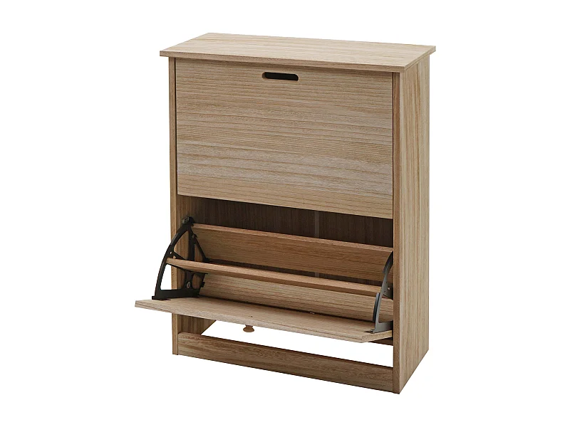 Meuble à chaussures 81x60x25 effet bois marron 57 x 17 x 85 cm 04_0005894